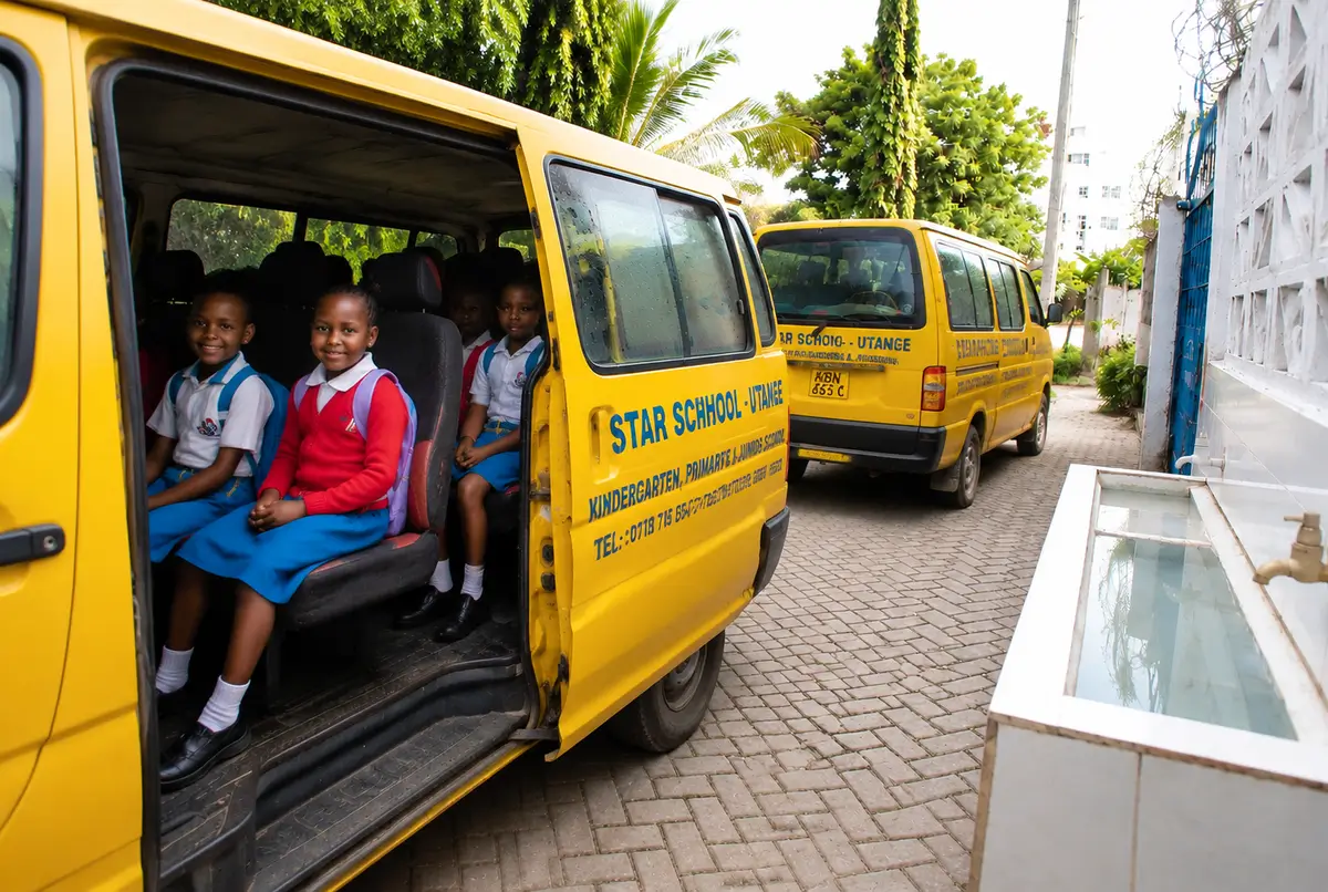 Distar School learners travelling safely